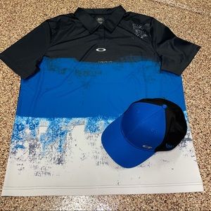 Men’s Oakley Golf Polo Shirt XL a& Hat